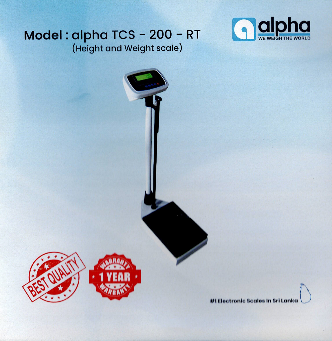 Model: alpha TCS - 200 - RT (Height and Weight scale)